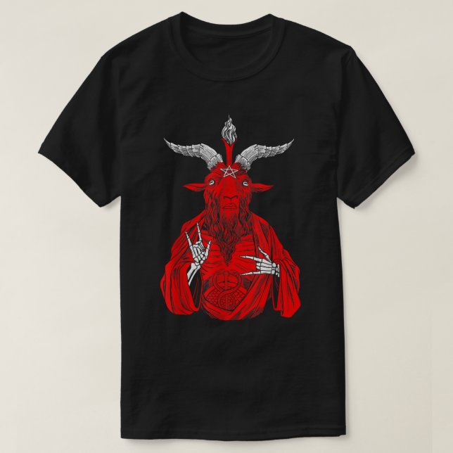 Blackcraft AntiChrist Ziege Satan Baphome für Athe T-Shirt (Design vorne)