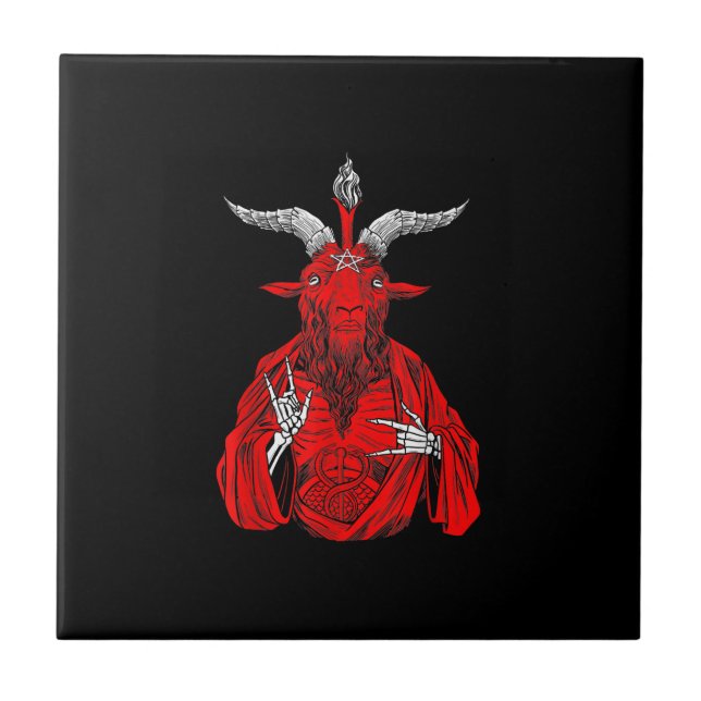 Blackcraft Antichrist Ziege Satan Baphomet Fliese (Vorderseite)