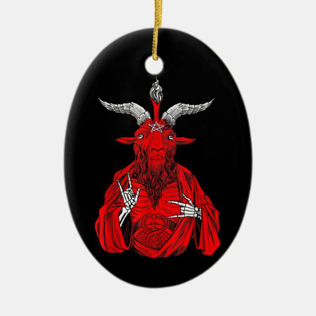 Blackcraft Antichrist Ziege Satan Baphomet Keramik Ornament (Vorne)