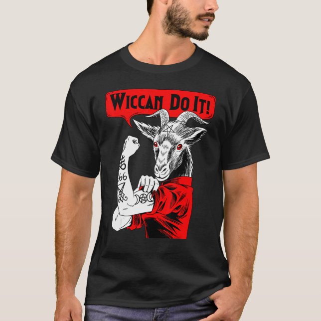 Blackcraft Baphomet Wiccan Do It Satanic Feminist  T-Shirt (Vorderseite)