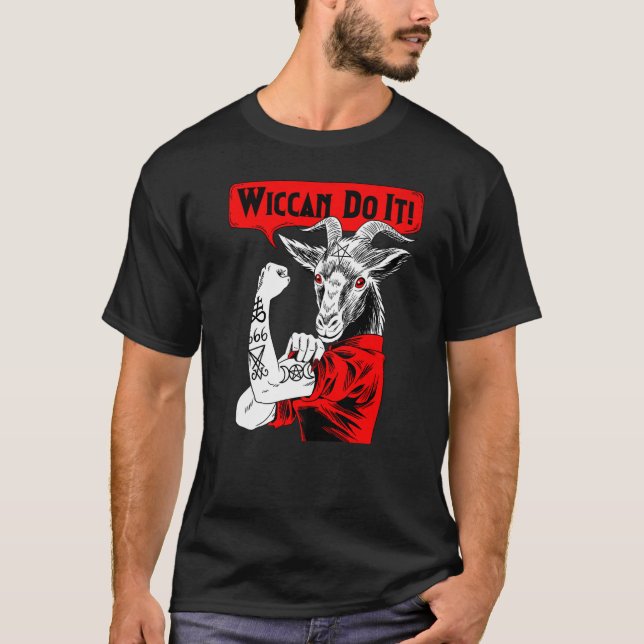 Blackcraft Baphomet Wiccan Do It Satanic Feminist  T-Shirt (Vorderseite)