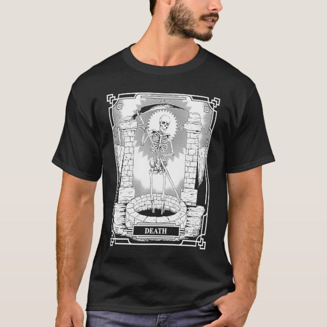 Blackcraft Witchy Skeleton Death the Grim Reaper T T-Shirt (Vorderseite)