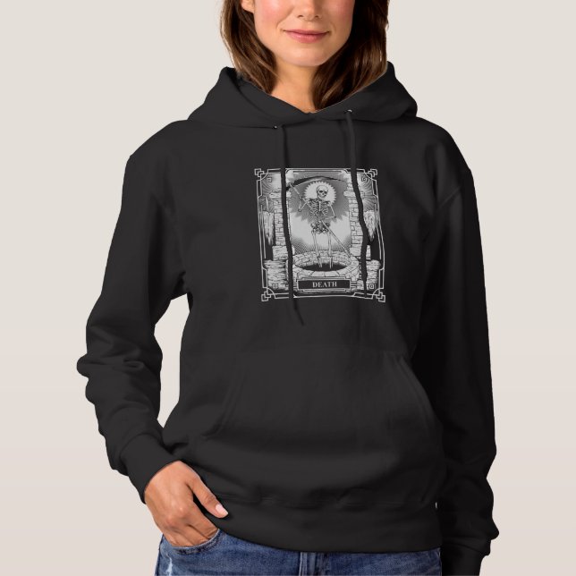 Blackcraft Witchy Skeleton Tod des grausamen Sense Hoodie (Vorderseite)