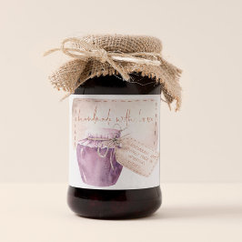 Blackcurrant Jam Label hausgemacht mit Liebe Quadratischer Aufkleber