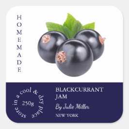Blackcurrant Small Business Label Quadratischer Aufkleber