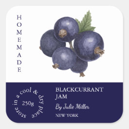 Blackcurrant Small Business Label Quadratischer Aufkleber
