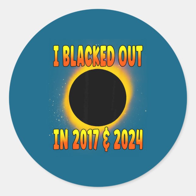 Blacked Out 2017 Total Solar Runder Aufkleber (Vorderseite)
