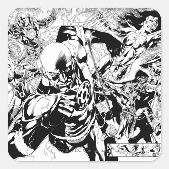 Blackest Night Comic Panel Quadratischer Aufkleber (Vorderseite)