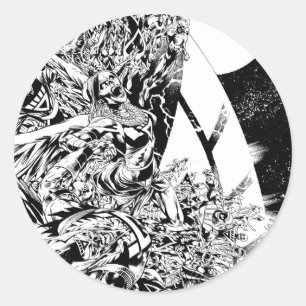 Blackest Night Group und Mond 2 Runder Aufkleber