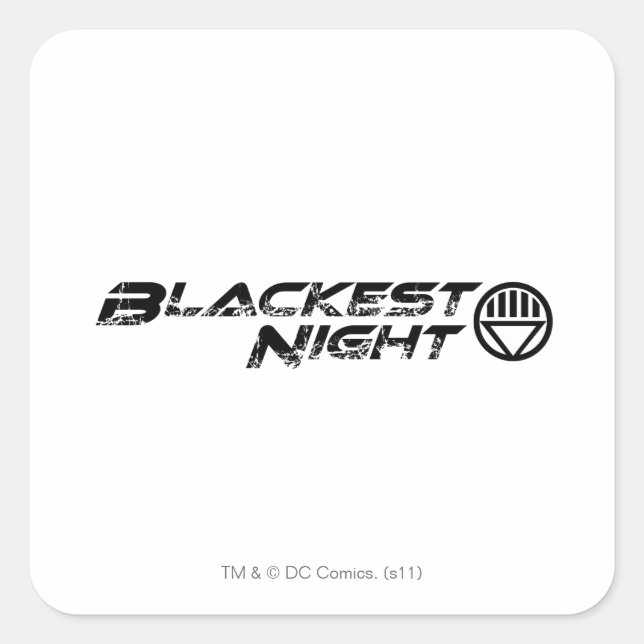 Blackest Night Logo Quadratischer Aufkleber (Vorderseite)