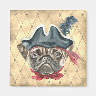 Blackface der Mops Pirate Magnet