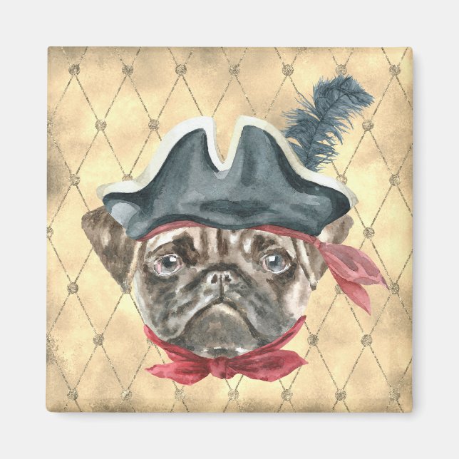 Blackface der Mops Pirate Magnet (Vorne)