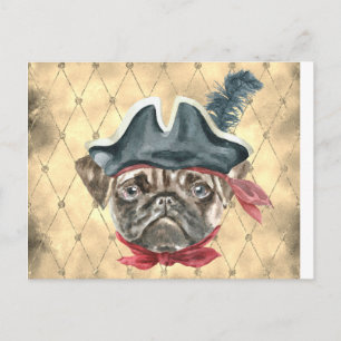 Blackface the Mops Pirate Postcard Postkarte