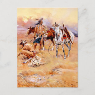 „Blackfeet brennen Crow Büffelgebiet“ Postkarte