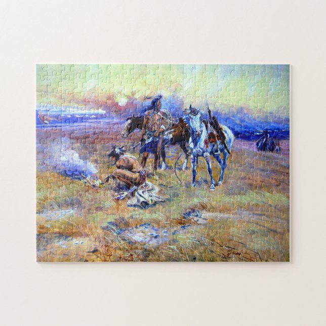Blackfeet Buffalo Range Charles M Russell 1905 Puzzle (Horizontal)