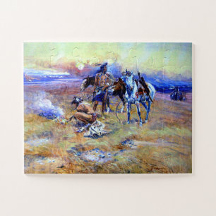 Blackfeet Büffelgebiet Charles M Russell 1905 Puzzle