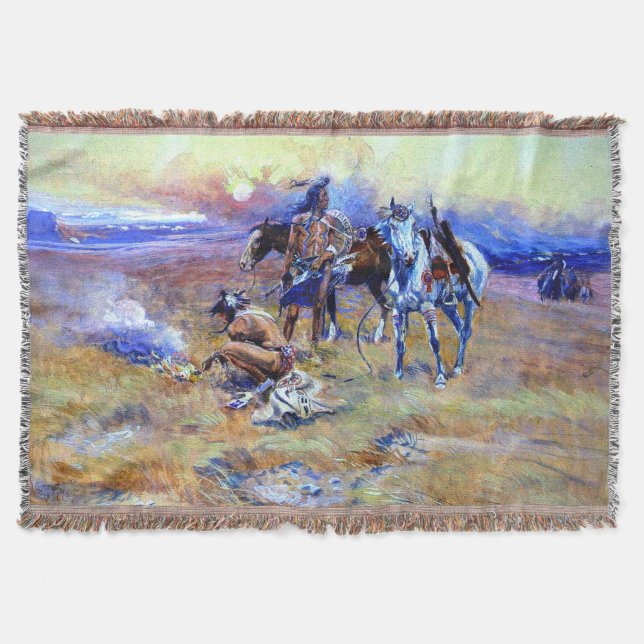 Blackfeet Burning Crow Buffalo Range Charles M Rus Decke (Vorderseite)