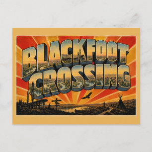 Blackfoot Crossing AB River Prairie Cottonwood Kun Postkarte