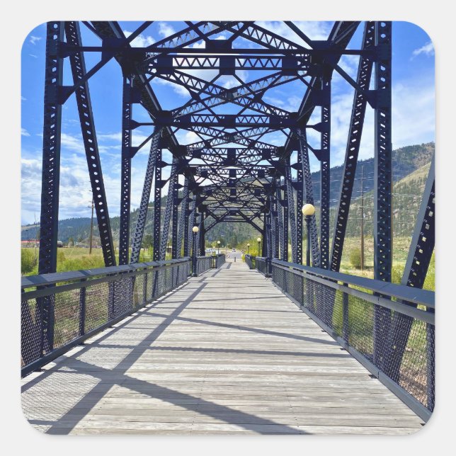 Blackfoot River Crossing Quadratischer Aufkleber (Vorderseite)