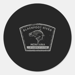 Blackfoot River Montana - Fliegenfischer-Shirt Runder Aufkleber