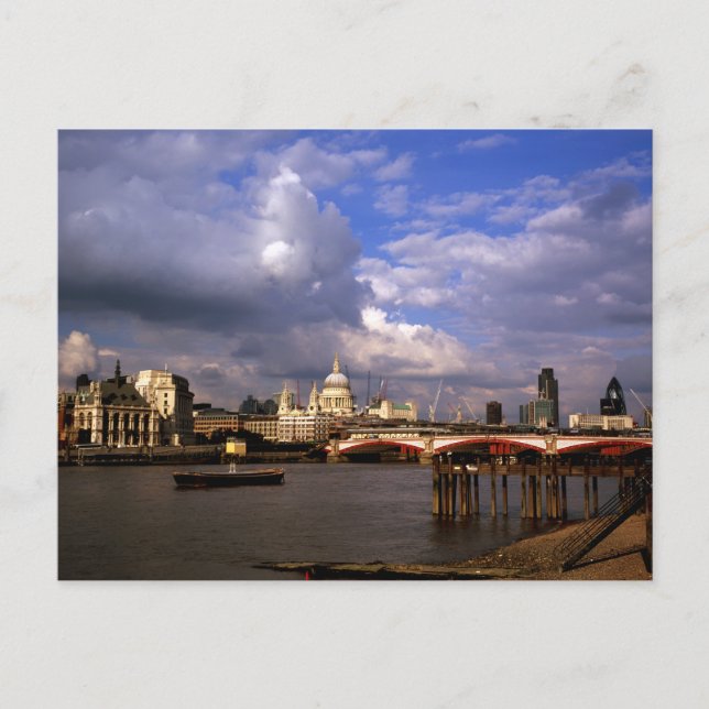 Blackfriars Bridge und St. Paul's Cathedral Postkarte (Vorderseite)