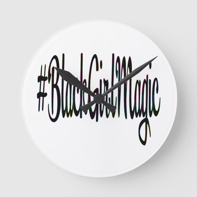 #BlackGirlMagic Runde Wanduhr (Vorderseite)