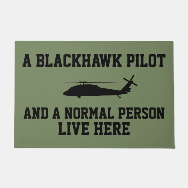 Blackhawk Pilot und normale Person Fußmatte (Vorderseite)