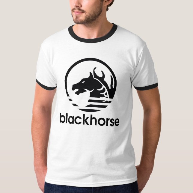 BlackHorse x drei Streifen-Leben (kurze Hülse) T-Shirt (Vorderseite)
