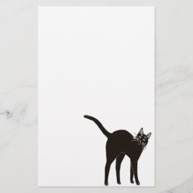 Blackie das schwarze Katzen-Briefpapier Briefpapier (Vorderseite)