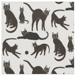 Blackie das schwarze Katzen-Gewebe Stoff