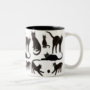 Blackie die schwarze Katzen-Tasse Zweifarbige Tasse