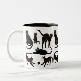 Blackie die schwarze Katzen-Tasse Zweifarbige Tasse