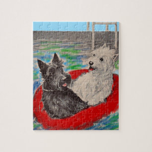 Blackie und Whitie auf einem Floß Puzzle