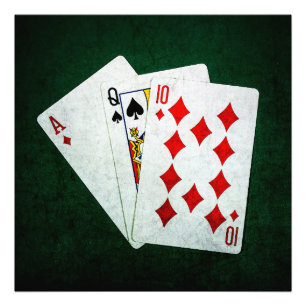Blackjack 21 Punkt - As, Queen, Zehn Fotodruck