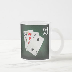 Blackjack 21 Punkt - King, Nine, Two - Viel Glück Mattglastasse