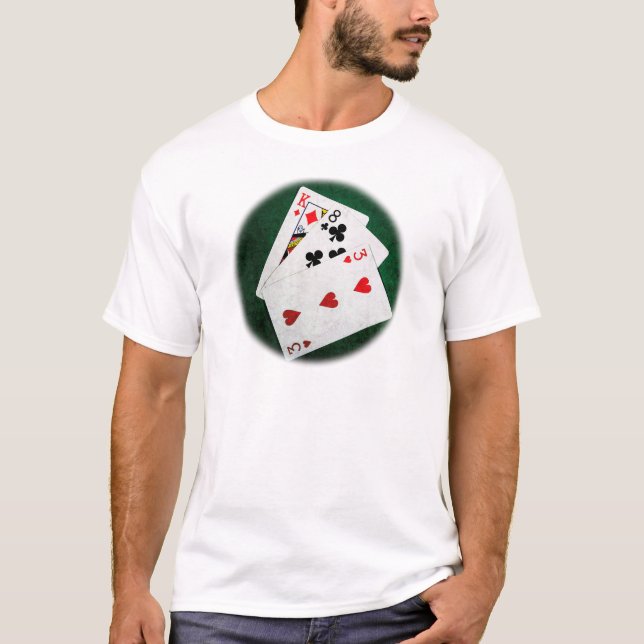 Blackjack 21 Punkt - König, Acht, Drei T-Shirt (Vorderseite)