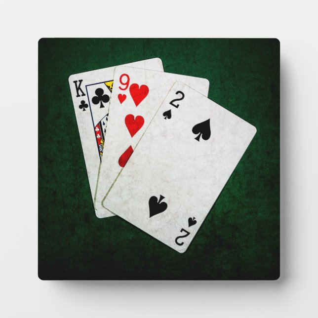 Blackjack 21 Punkt - König, neun, zwei Fotoplatte (Vorderseite)