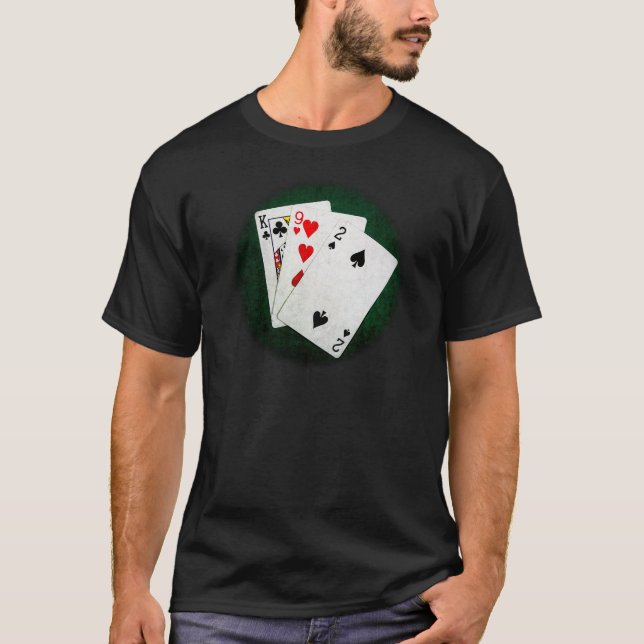 Blackjack 21 Punkt - König, neun, zwei T-Shirt (Vorderseite)