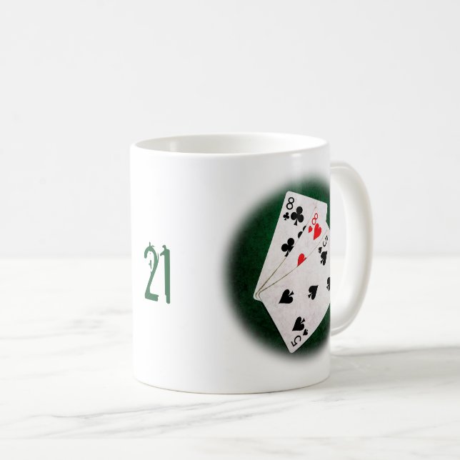 Blackjack 21 Punkte - 8, 8, 5 Punkte Tasse (VorderseiteRechts)
