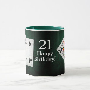 Blackjack 21 Punkte alles Gute zum Geburtstag Tasse