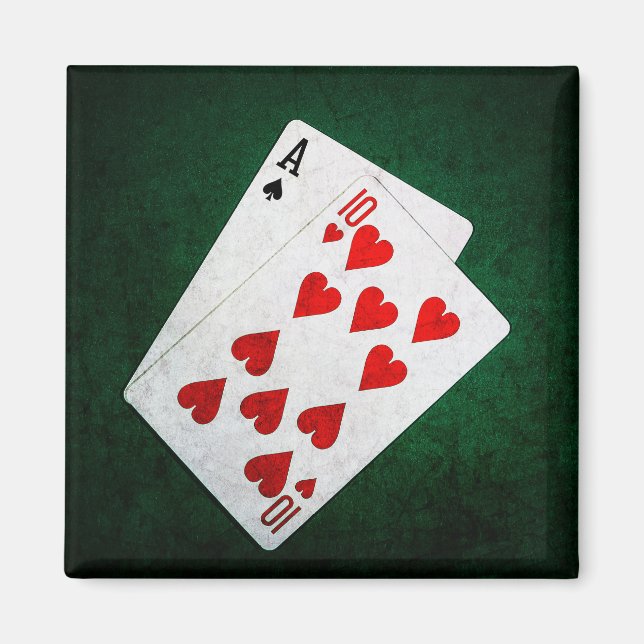Blackjack 21 Punkte - As, 10 Magnet (Vorne)