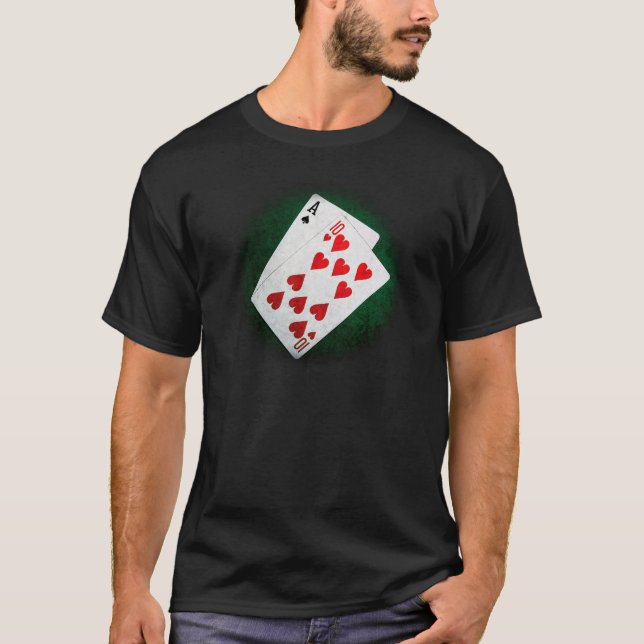 Blackjack 21 Punkte - As, 10 T-Shirt (Vorderseite)