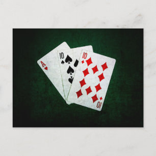 Blackjack 21 Punkte - Ass, Zehn, Zehn Postkarte