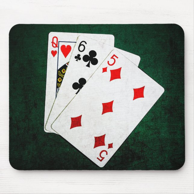 Blackjack 21 Punkte - Königin, Sechs, Fünf Mousepad (Vorne)
