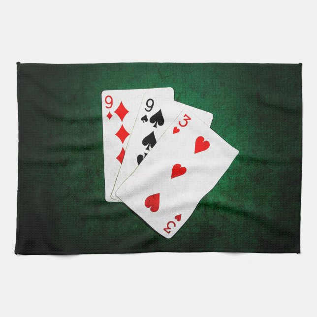 Blackjack 21 Punkte - neun, neun, drei Handtuch (Horizontal)