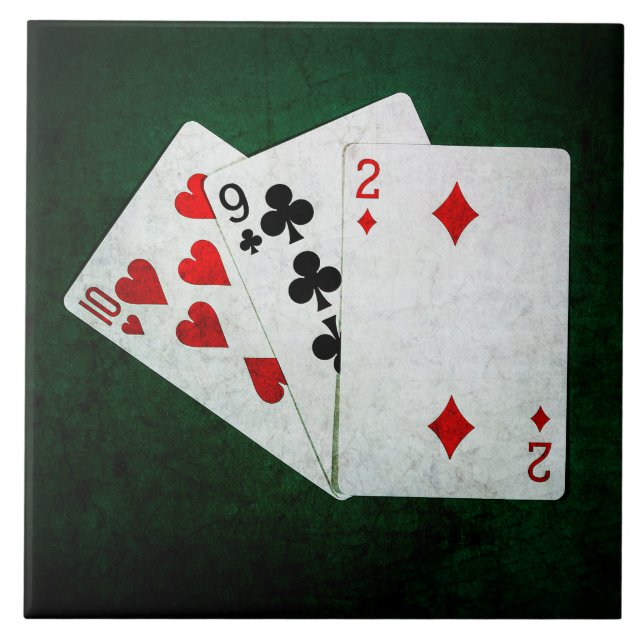 Blackjack 21 Punkte - zehn, neun, zwei Fliese (Vorderseite)