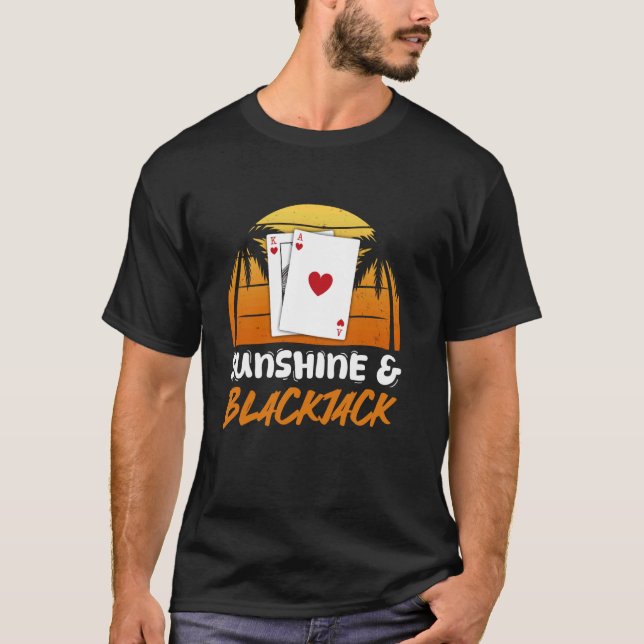 Blackjack Casino SUNSHINE UND BLACKJACK Vegas Vint T-Shirt (Vorderseite)