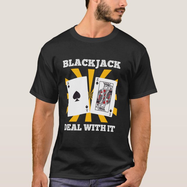 BLACKJACK DEMIT IT Funny Blackjack Cards Vinta T-Shirt (Vorderseite)