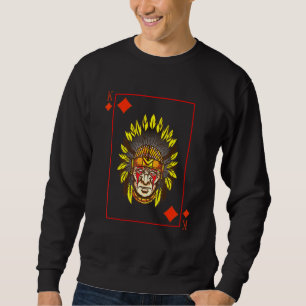 Blackjack King of the Native American War Bonnet L Sweatshirt