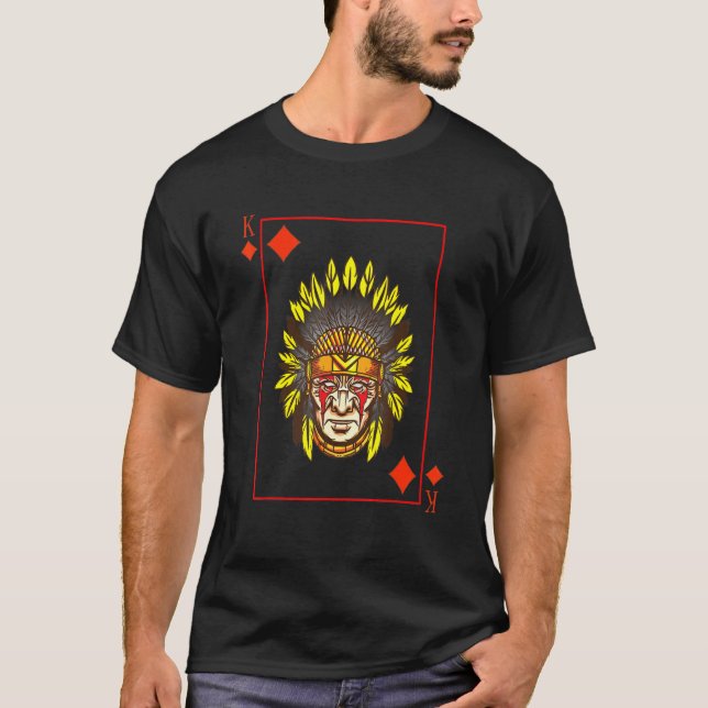 Blackjack King of the Native American War Bonnet L T-Shirt (Vorderseite)